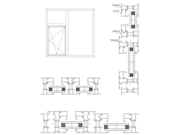 TP65 平開門窗系列